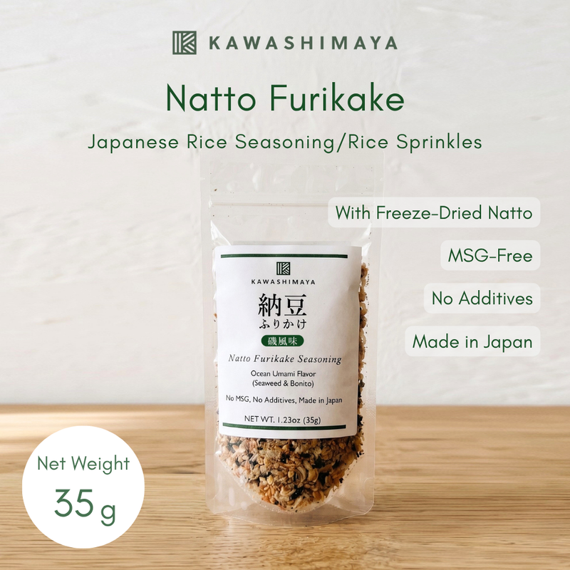 Kawashimaya Japanese Natto Furikake Rice Seasoning 35g - Freeze-Dried Natto & 6 Umami Ingredients, Additive-Free, MSG-Free, Made in Japan