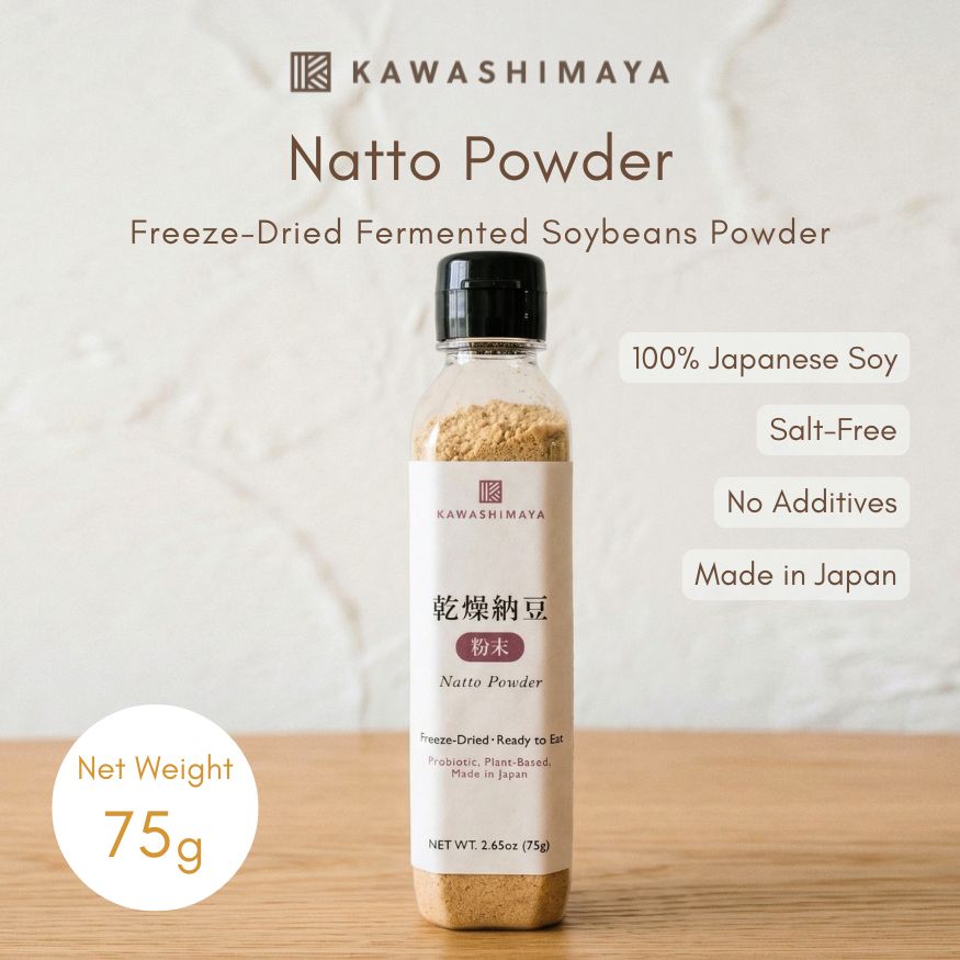 Kawashimaya Japanese Natto Fermented Soybeans Powder 75g - Freeze-Dried Traditional Superfood Natto Powder, Salt-Free, Made in Japan