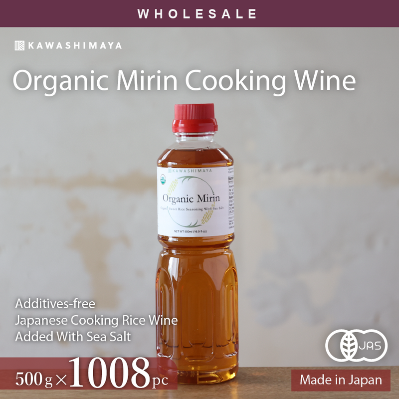 [Wholesale 1008pc] Kawashimaya Organic Mirin 500ml - Japanese Traditional Sweet Rice Wine Seasoning, Made in Japan