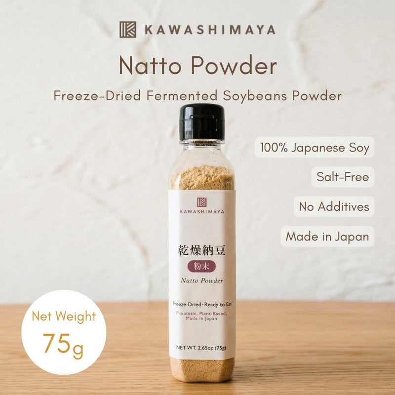 Kawashimaya Japanese Natto Fermented Soybeans Powder 75g - Freeze-Dried Traditional Superfood Natto Powder, Salt-Free, Made in Japan