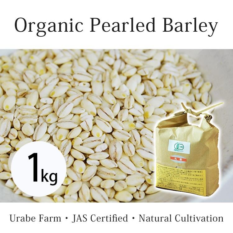 Organic Pearled Barley (Marumugi) 1kg - Urabe Farm, JAS Certified-
