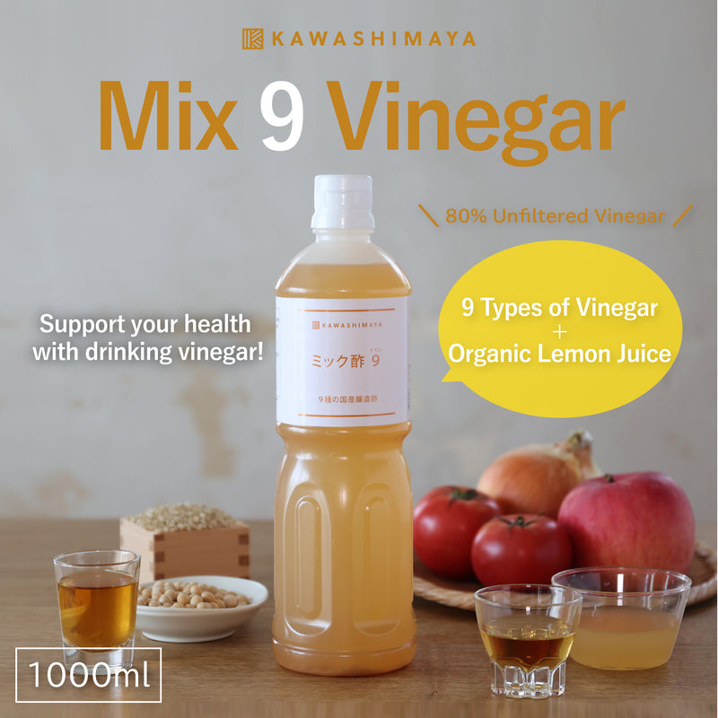 Mix 9 Vinegar 1000ml,  A Vinegar Mix Combining 9 Vinegars And Sicilian Lemon Juice, Additives-Free Healthy Drinking Vinegar
